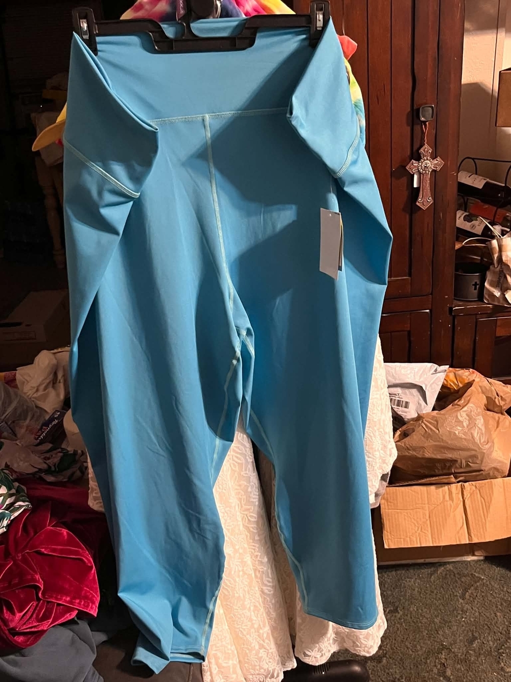 6XL Superfit Bright Turquoise High-Rise Leggings